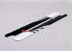 600mm Carbon/Glass Fibre Composite Main Blade (Black/White)