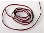 Flat 26AWG servo cavo per prolunghe 1mtr (rosso bianconero)