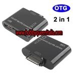 2 in 1 USB OTG Connection Kit for Samsung Galaxy Tab 7.0 Plus / P6200 / Galaxy Tab 7.7 / P6800 / Galaxy Tab 10.1 / P7100 / Galaxy Tab 8.9 / P7300 / Galaxy Tab 10.1 / P7500/ P7510